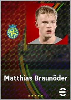 Matthias Braunöder eFootball 2026 player card, 70 OVR CMF