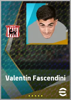 Valentín Fascendini eFootball 2026 player card, 72 OVR CB