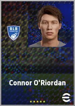 Connor O'Riordan eFootball 2026 player card, 67 OVR CB