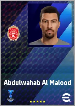 Abdulwahab Al Malood eFootball 2026 player card, 66 OVR AMF