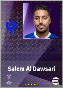 Salem Al Dawsari eFootball 2026 player card, 72 OVR LWF