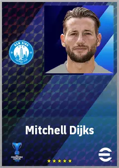 Mitchell Dijks eFootball 2026 player card, 70 OVR LB