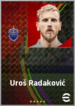 Uroš Radaković eFootball 2026 player card, 69 OVR CB