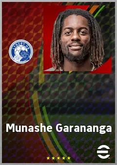 Munashe Garananga eFootball 2026 player card, 69 OVR CB