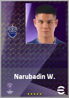 Narubadin W. eFootball 2026 player card, 68 OVR RB