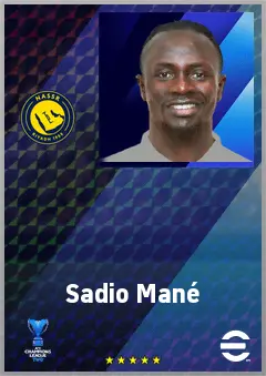 Sadio Mané eFootball 2026 player card, 77 OVR LWF