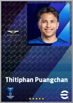 Thitiphan Puangchan eFootball 2026 player card, 69 OVR CMF