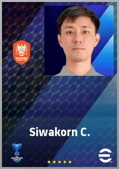 Siwakorn C. eFootball 2026 player card, 64 OVR CMF