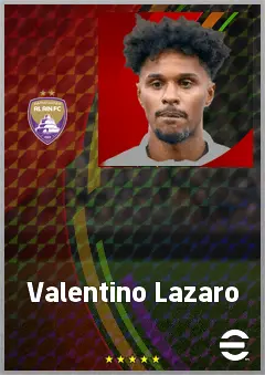 Valentino Lazaro eFootball 2026 player card, 73 OVR RMF