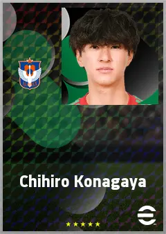 Konagaya Chihiro eFootball 2026 player card, 68 OVR LWF