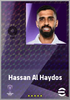Hassan Al Haydos eFootball 2026 player card, 72 OVR AMF