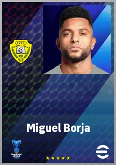 Miguel Borja eFootball 2026 player card, 74 OVR CF
