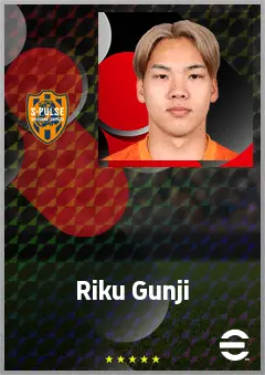 Gunji Riku eFootball 2026 player card, 62 OVR CF