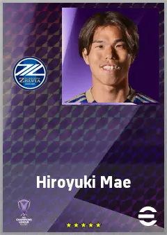 Mae Hiroyuki eFootball 2026 player card, 70 OVR CMF