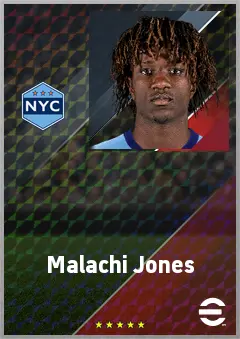Malachi Jones eFootball 2026 player card, 69 OVR LWF
