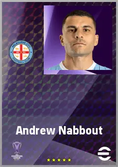 Andrew Nabbout eFootball 2026 player card, 70 OVR RMF