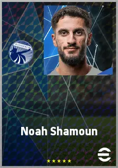 Noah Shamoun eFootball 2026 player card, 65 OVR LWF