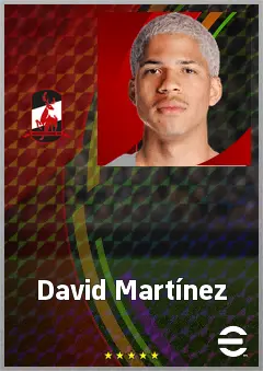 David Martínez eFootball 2026 player card, 74 OVR RWF