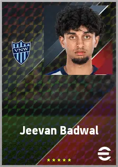 Jeevan Badwal eFootball 2026 player card, 70 OVR CMF