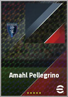 Amahl Pellegrino eFootball 2026 player card, 73 OVR LWF