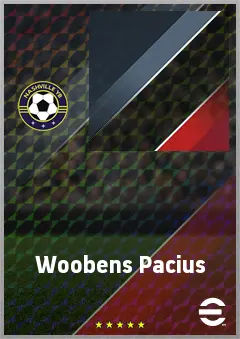 Woobens Pacius eFootball 2026 player card, 69 OVR CF