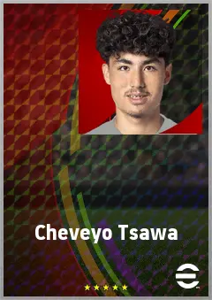 Cheveyo Tsawa eFootball 2026 player card, 70 OVR CMF