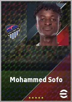 Mohammed Sofo eFootball 2026 player card, 70 OVR RWF