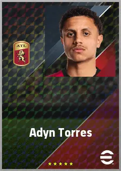 Adyn Torres eFootball 2026 player card, 62 OVR CMF
