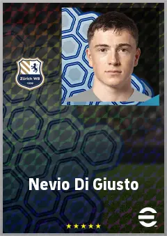 Nevio Di Giusto eFootball 2026 player card, 63 OVR AMF