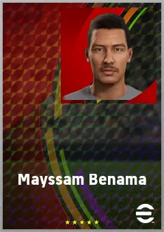 Mayssam Benama eFootball 2026 player card, 63 OVR DMF