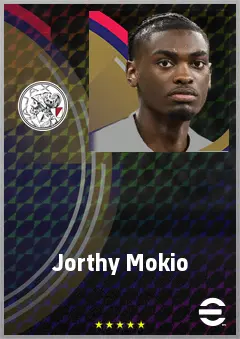 Jorthy Mokio eFootball 2026 player card, 70 OVR DMF