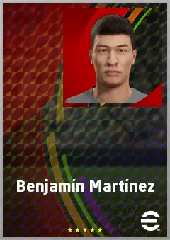 Benjamín Martínez eFootball 2026 player card, 63 OVR CMF