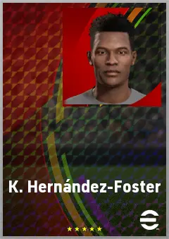 K. Hernández-Foster eFootball 2026 player card, 67 OVR DMF
