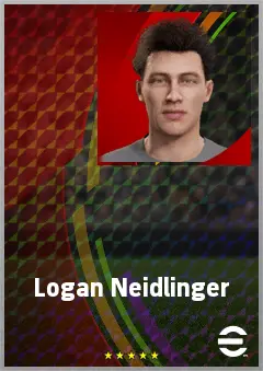 Logan Neidlinger eFootball 2026 player card, 62 OVR RB