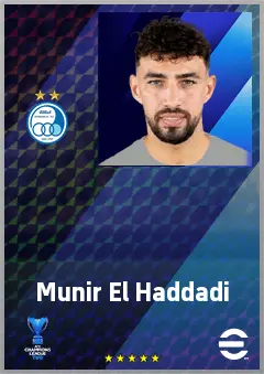 Munir El Haddadi eFootball 2026 player card, 73 OVR RWF