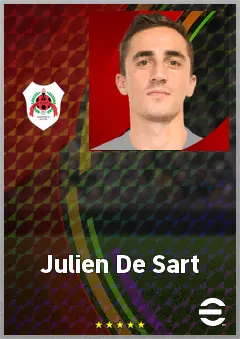 Julien De Sart eFootball 2026 player card, 74 OVR DMF