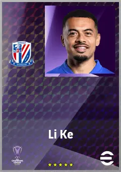 Li Ke eFootball 2026 player card, 70 OVR DMF