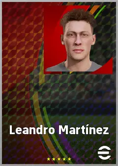 Leandro Martínez eFootball 2026 player card, 63 OVR CF