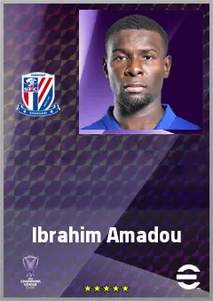 Ibrahim Amadou eFootball 2026 player card, 72 OVR DMF