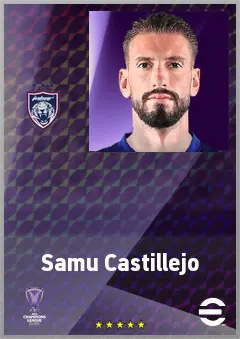 Samu Castillejo eFootball 2026 player card, 71 OVR RWF