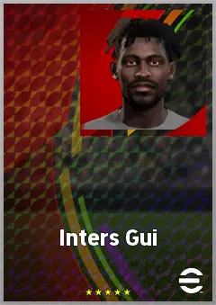 Inters Gui eFootball 2026 player card, 68 OVR RWF