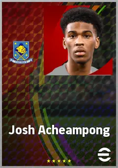 Josh Acheampong eFootball 2026 player card, 71 OVR RB