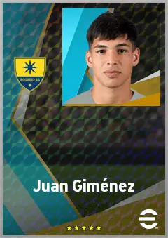 Juan Giménez eFootball 2026 player card, 72 OVR CB