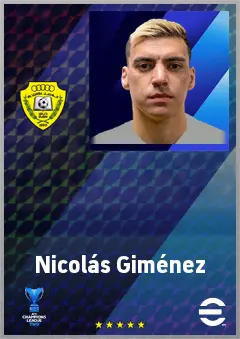 Nicolás Giménez eFootball 2026 player card, 72 OVR AMF