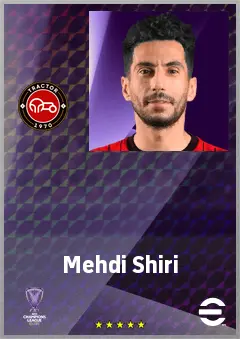Mehdi Shiri eFootball 2026 player card, 67 OVR RB