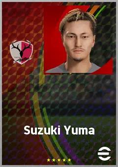 Suzuki Yuma eFootball 2026 player card, 73 OVR CF
