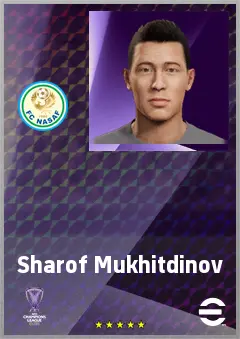 Sharof Mukhitdinov eFootball 2026 player card, 68 OVR LB