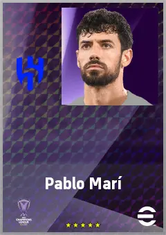 Pablo Marí eFootball 2026 player card, 76 OVR CB