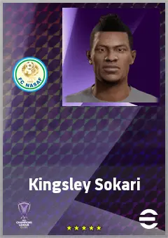 Kingsley Sokari eFootball 2026 player card, 65 OVR CF