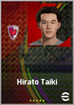 Hirato Taiki eFootball 2026 player card, 70 OVR AMF